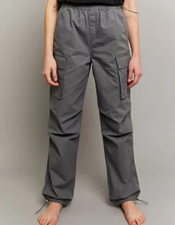 Pantaloni Cargo Parachute Grigi a Vita Alta^Tally Weijl Store
