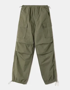 Pantaloni Cargo Parachute Verdi a Vita Alta^Tally Weijl Online