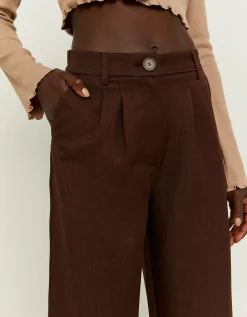 Pantaloni Larghi A Vita Alta Marroni^Tally Weijl Shop