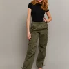 Pantaloni Parachute a Vita Alta Kaki^Tally Weijl Cheap