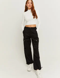 Pantaloni Parachute a Vita Alta Neri^Tally Weijl Clearance