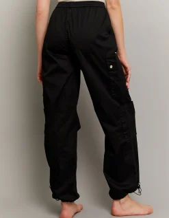 Pantaloni Parachute a Vita Alta Neri^Tally Weijl Clearance