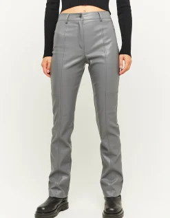 Pantaloni Straight Leg In Similpelle Grigi^Tally Weijl Cheap
