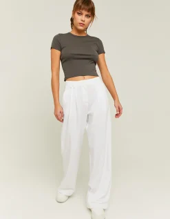 Pantaloni Vita Alta a Gamba Ampia Bianchi^Tally Weijl Fashion