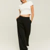 Pantaloni Vita Alta a Gamba Ampia Neri^Tally Weijl Store