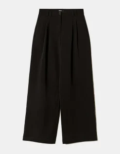 Pantaloni Vita Alta a Gamba Ampia Neri^Tally Weijl Store