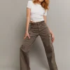 Pantaloni Wide Leg a Vita Alta Marroni^Tally Weijl Discount