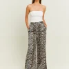Pantaloni Wide Leg in Raso con Stampa Leopardata^Tally Weijl Shop