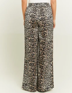 Pantaloni Wide Leg in Raso con Stampa Leopardata^Tally Weijl Shop