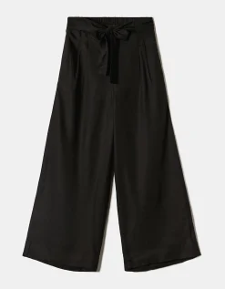 Pantaloni Wide Leg Neri con Vita Elasticizzata^Tally Weijl Shop