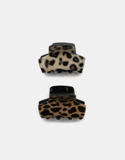Set di 2 Pinze per Capelli con Stampa Leopardata^Tally Weijl New
