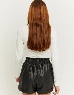 Shorts a Vita Alta Neri in Similpelle^Tally Weijl Store