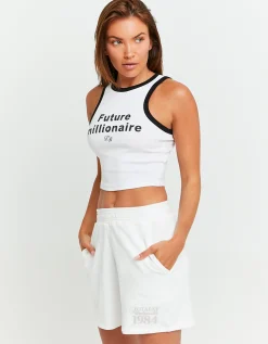 Shorts in Felpa Bianchi con Stampa^Tally Weijl Best Sale