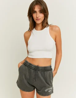 Shorts in Felpa Effetto Acid Wash con Stampa^Tally Weijl Store