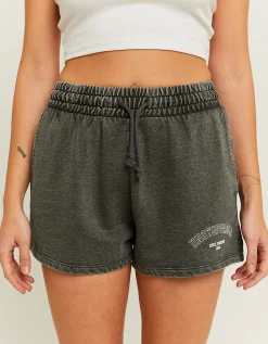 Shorts in Felpa Effetto Acid Wash con Stampa^Tally Weijl Store