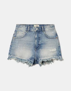 Shorts Mom di Jeans Strappati a Vita Alta^Tally Weijl Cheap