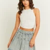 Skort Plissettata di Jeans a Vita Alta^Tally Weijl Cheap