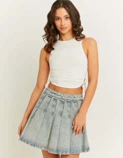 Skort Plissettata di Jeans a Vita Alta^Tally Weijl Cheap