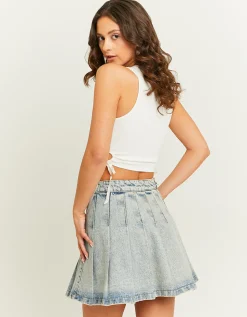 Skort Plissettata di Jeans a Vita Alta^Tally Weijl Cheap