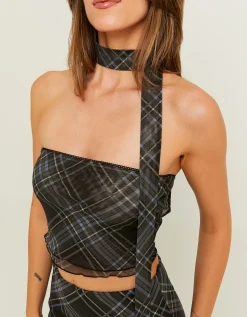 Top A Fascia A Quadri con Sciarpa^Tally Weijl Online