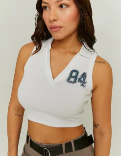 Top a V Bianco con Stampa^Tally Weijl Hot