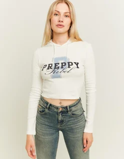 Top Bianco con Stampa e Cappuccio^Tally Weijl Flash Sale