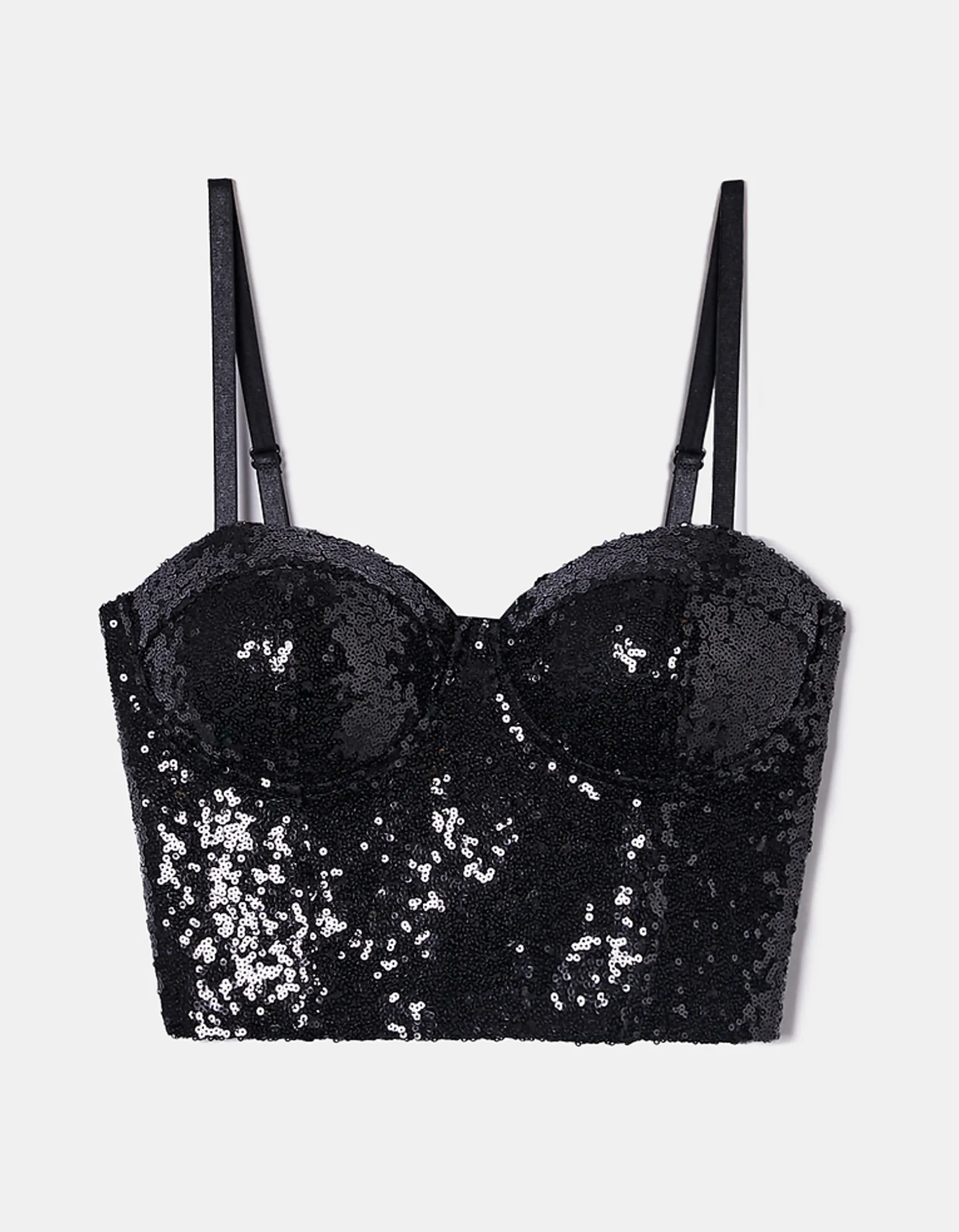 Top corsetto con paillettes nere^Tally Weijl New