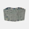 Top Corsetto Corto In Denim^Tally Weijl Cheap