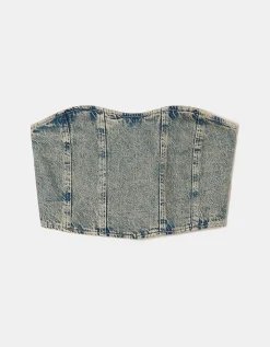 Top Corsetto Corto In Denim^Tally Weijl Cheap