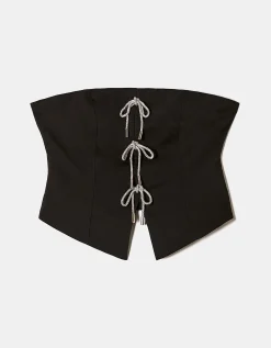 Top Corsetto Off Shoulder con Fiocchi in Strass^Tally Weijl Sale