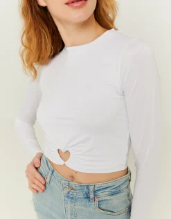 Top Corto Bianco con Cut Out Cuore^Tally Weijl Fashion