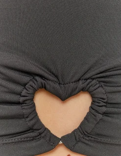 Top Corto Grigio con Cut Out Cuore^Tally Weijl Cheap