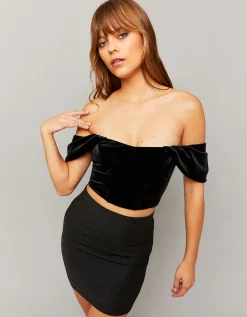 Top Corto in velluto^Tally Weijl Cheap