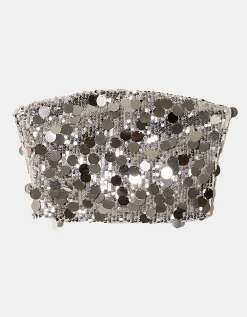 Top Fascia Argento con Paillettes^Tally Weijl Outlet