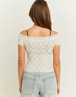 Top in Pizzo Bianco a Spalle Scoperte^Tally Weijl Store