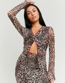 Top in Tulle Stampa Leo^Tally Weijl Flash Sale