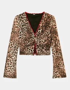 Top in Tulle Stampa Leo^Tally Weijl Flash Sale