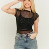 Top Morbido in Mesh con Strass^Tally Weijl Outlet