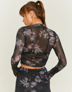 Top Nero in Mesh a Fiori^Tally Weijl Best