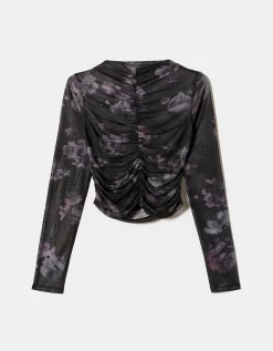 Top Nero in Mesh a Fiori^Tally Weijl Best