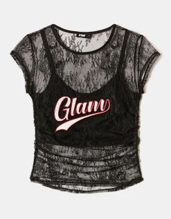 Top in Pizzo con Patch^Tally Weijl Cheap