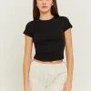 T-shirt Basica a Costine Nera^Tally Weijl New