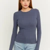 T-shirt Basica a Maniche Lunghe Blu^Tally Weijl Hot