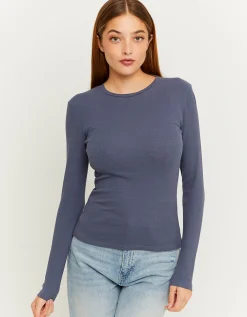 T-shirt Basica a Maniche Lunghe Blu^Tally Weijl Hot
