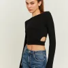 T-shirt Basica Nera con Cut Out Laterali^Tally Weijl Shop