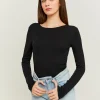 T-shirt Pointelle Nera^Tally Weijl Fashion