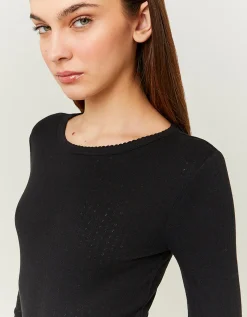 T-shirt Pointelle Nera^Tally Weijl Fashion