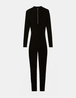 Tuta Aderente in Maglia Nera con Zip^Tally Weijl Fashion