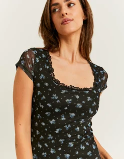 Vestito Corto Aderente a Fiori^Tally Weijl Discount