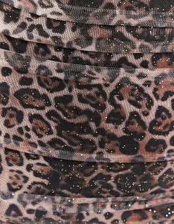 Vestito Corto Aderente Stampa Leo con Glitters Oro^Tally Weijl Cheap